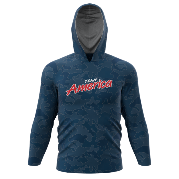 Picture of Long Sleeve Hooded Sun Shirt-Team America