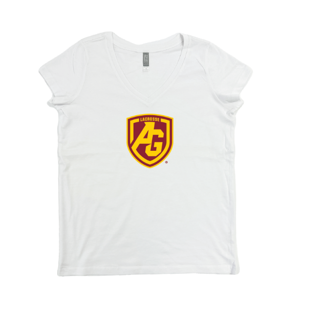 Picture of Women Vneck Tshirt (White)-Avon Grove Store