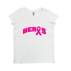 Picture of Women Vneck Tshirt (White)-HERO'S